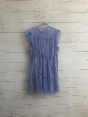 Altar’d State Arula Periwinkle Blue Tulle Ruffle Tiered Mini Dress